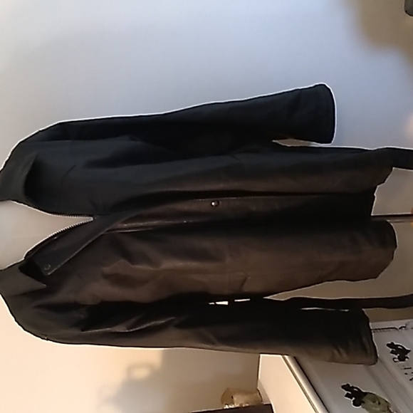 Wilda black leather western style trench over coat - Picture 1 of 5